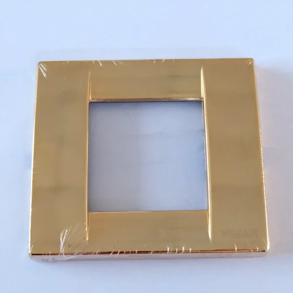 Placca Vimar 17092.32 1-2 moduli classica in metallo colore oro lucido